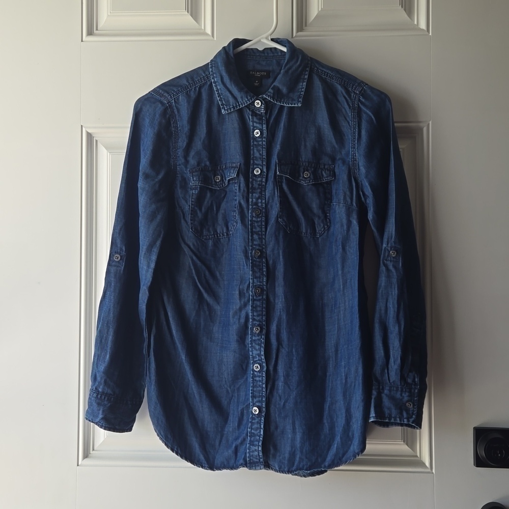 Talbots 100% Lyocell Chambray Button Down Shirt
